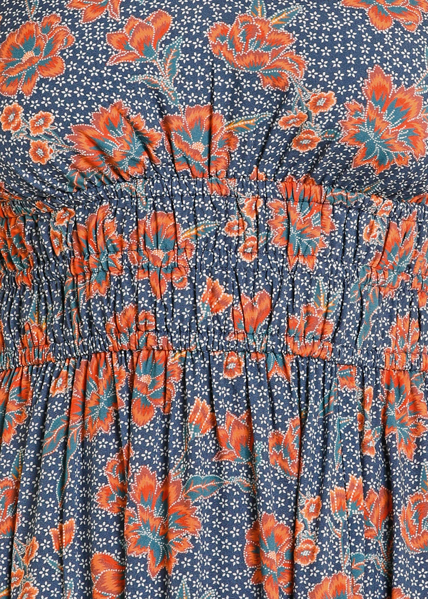Blue Floral Print Midi Dress - Image 3