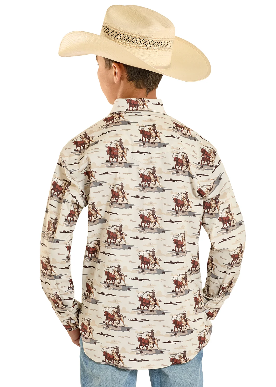 Boys' Cowboy Long Sleeve Snap Shirt - Image 3