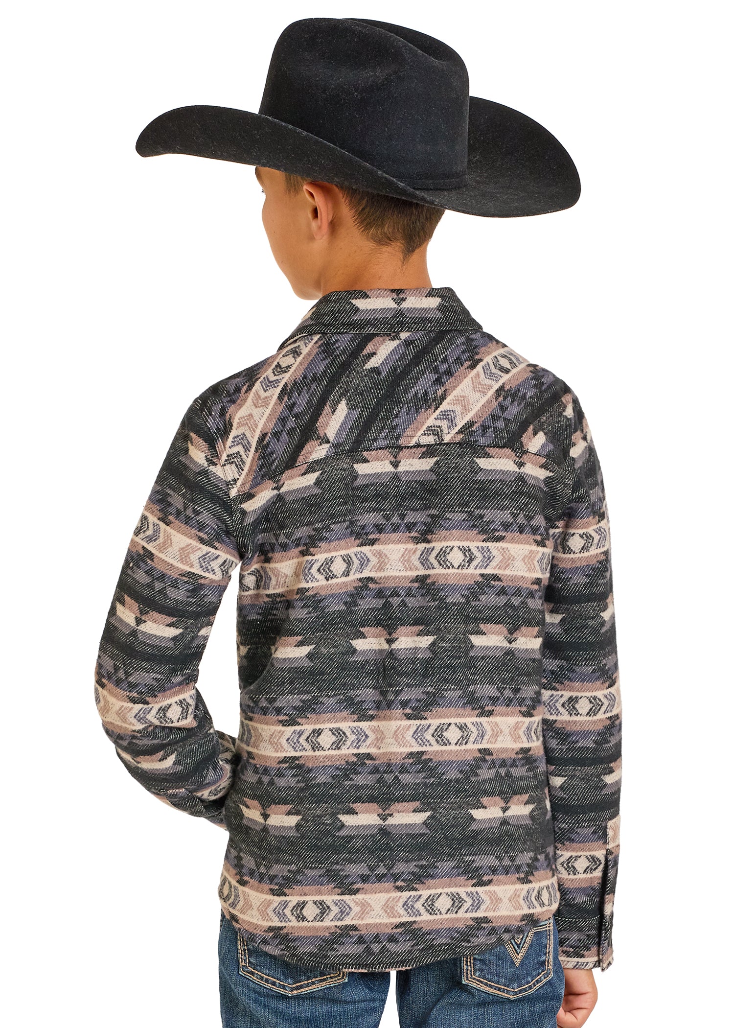 Boys' Jacquard Aztec Shirt Jacket - Image 2