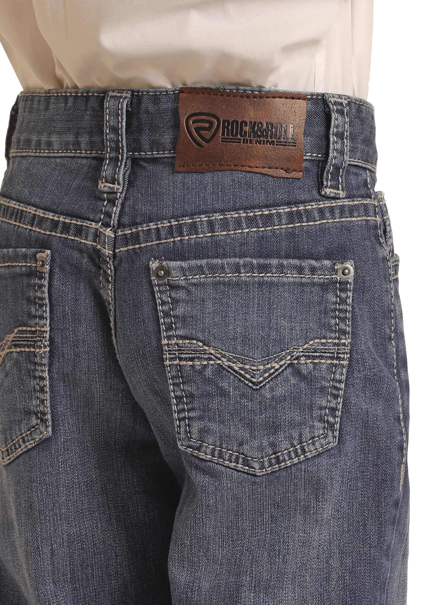 Boys' Regular Fit Light Grey Top-Stitching Bootcut Jeans - Image 4