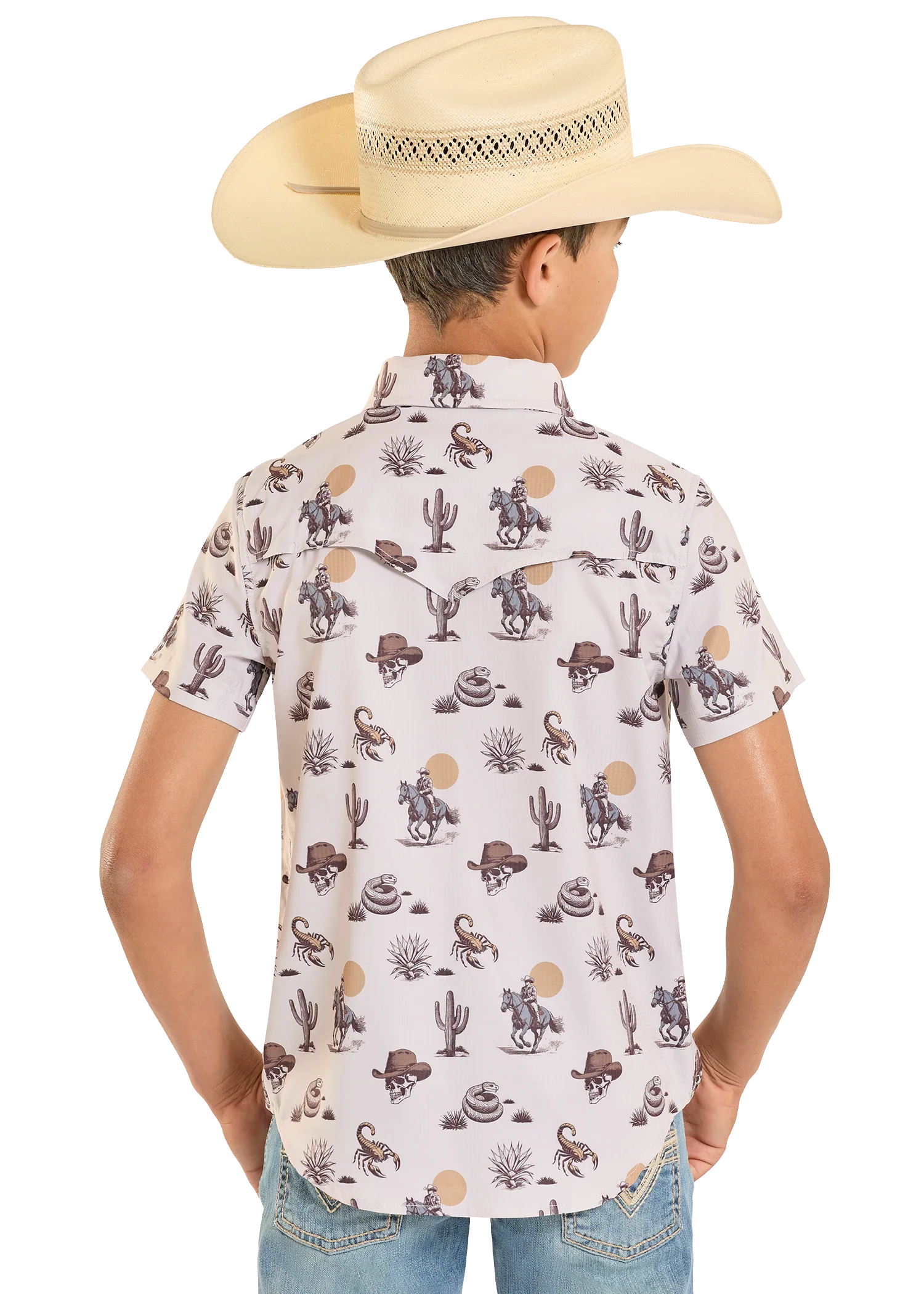 Boys' TEK Western Novelty Desert Short Sleeve Shirt - Image 3