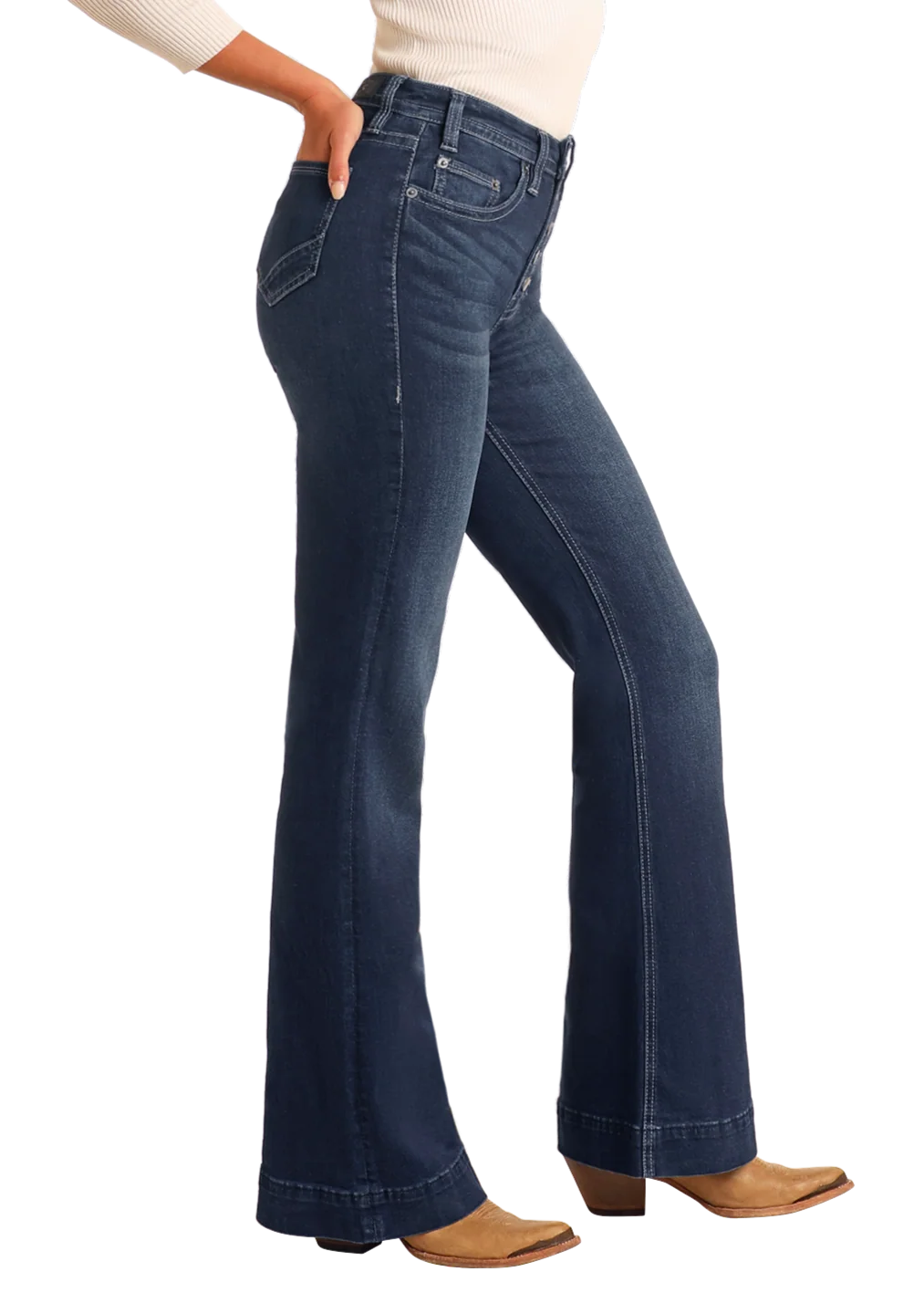 Button Fly High Rise Trousers - Image 3