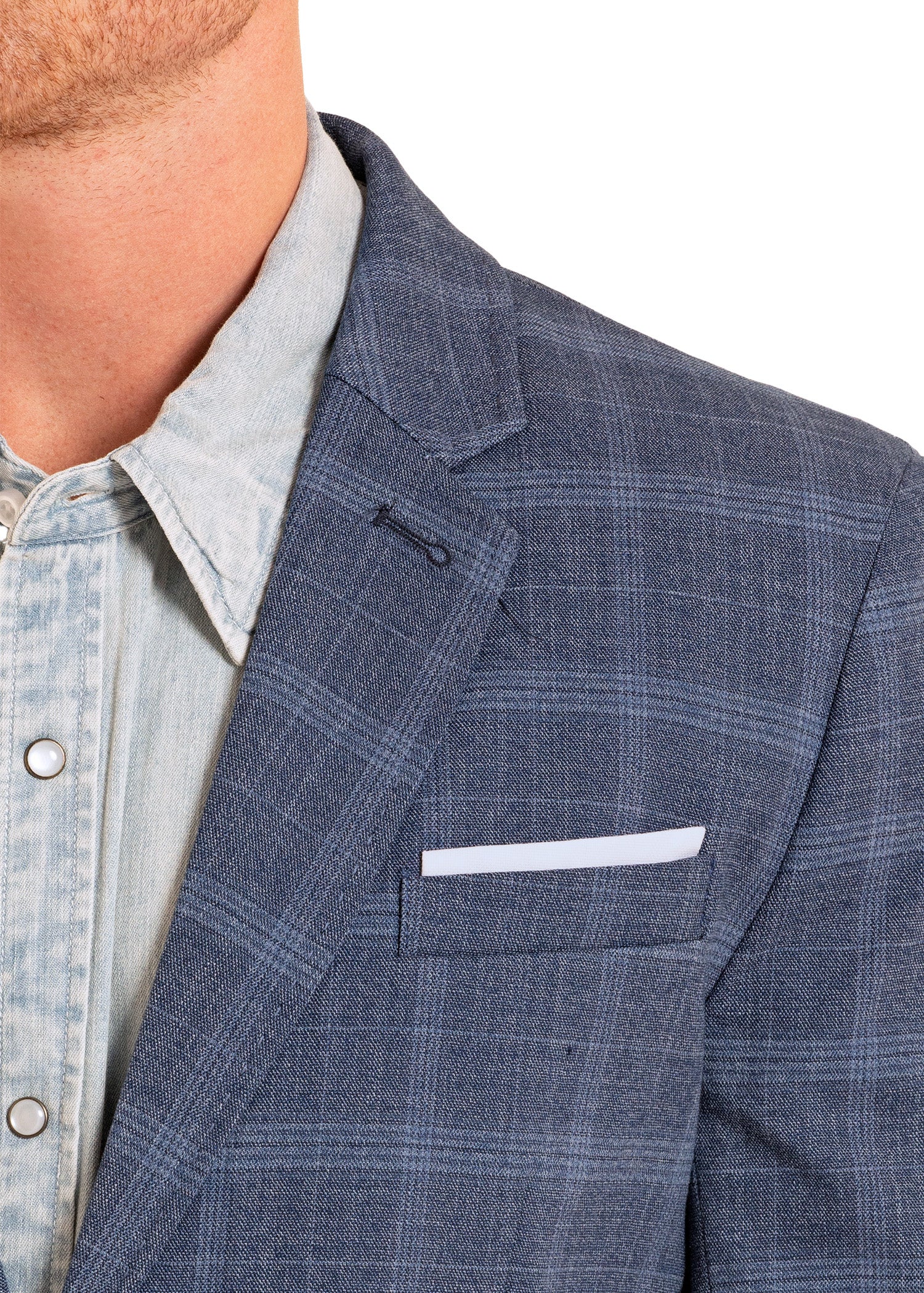 Classic Blue Plaid Sport Coat - Image 3