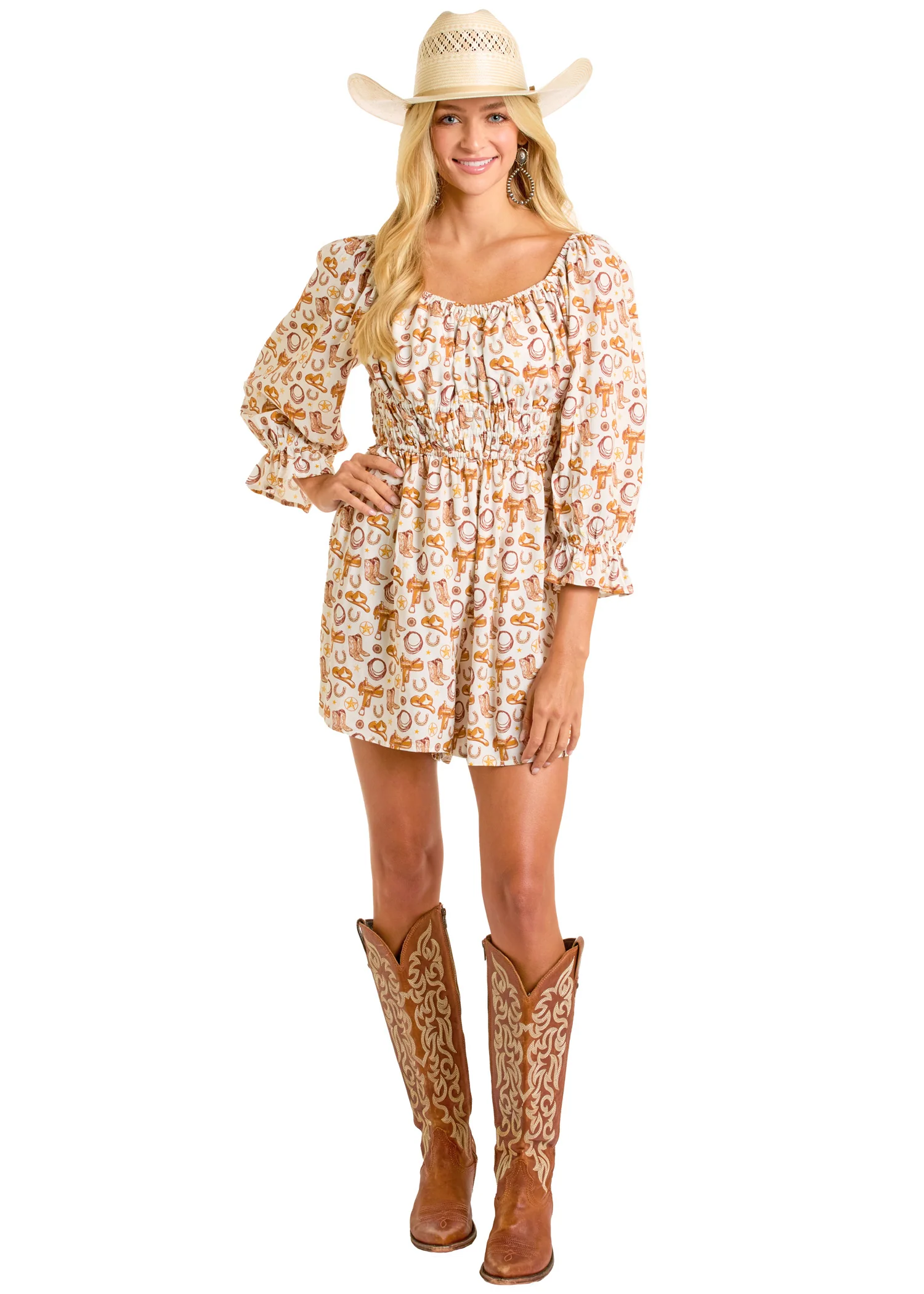 Conversational Print Romper