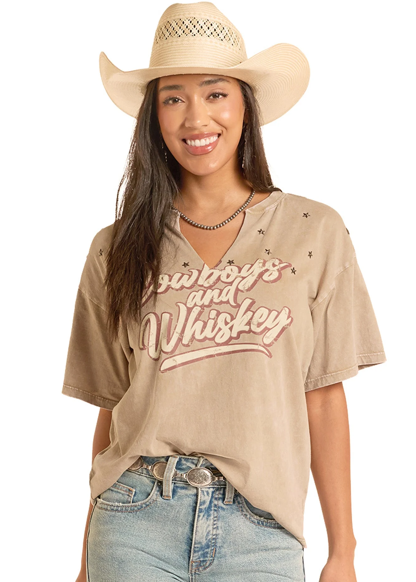 Cowboys & Whiskey Oversized Tee