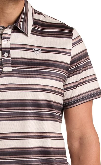 Cream Multi-Striped Print Polo - Image 2