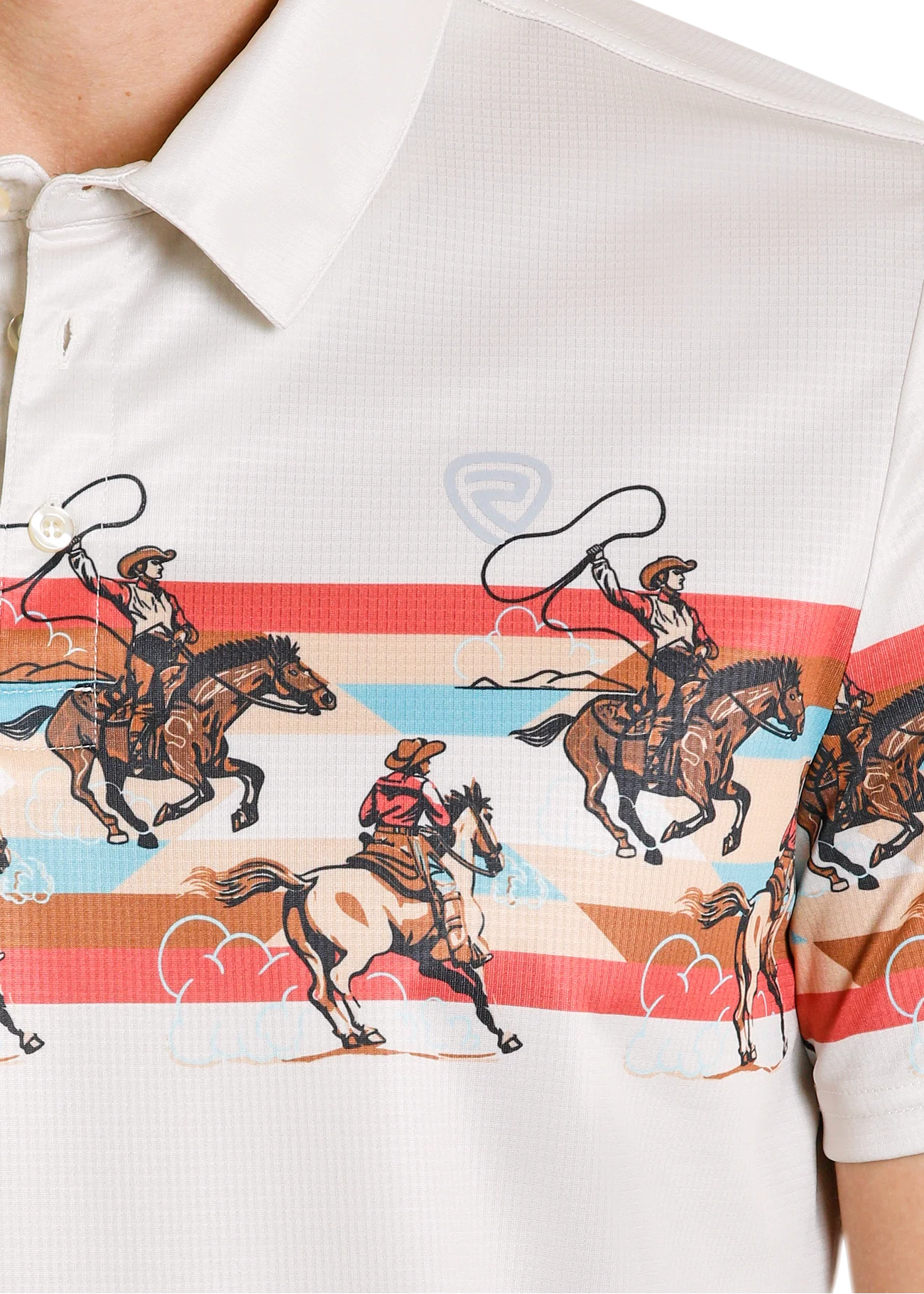 Dale Brisby Retro Cowboy Border Print Polo - Image 2