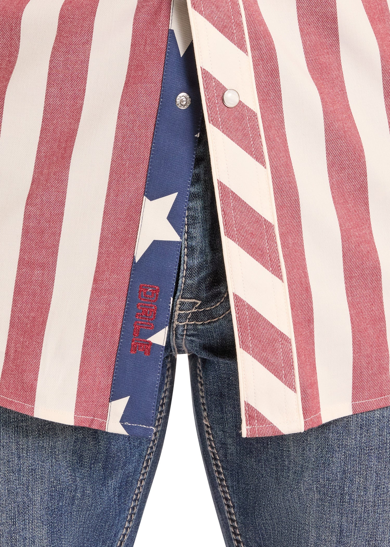 Dale Brisby Slim Fit Stars & Stripes Long Sleeve Snap Shirt - Image 5
