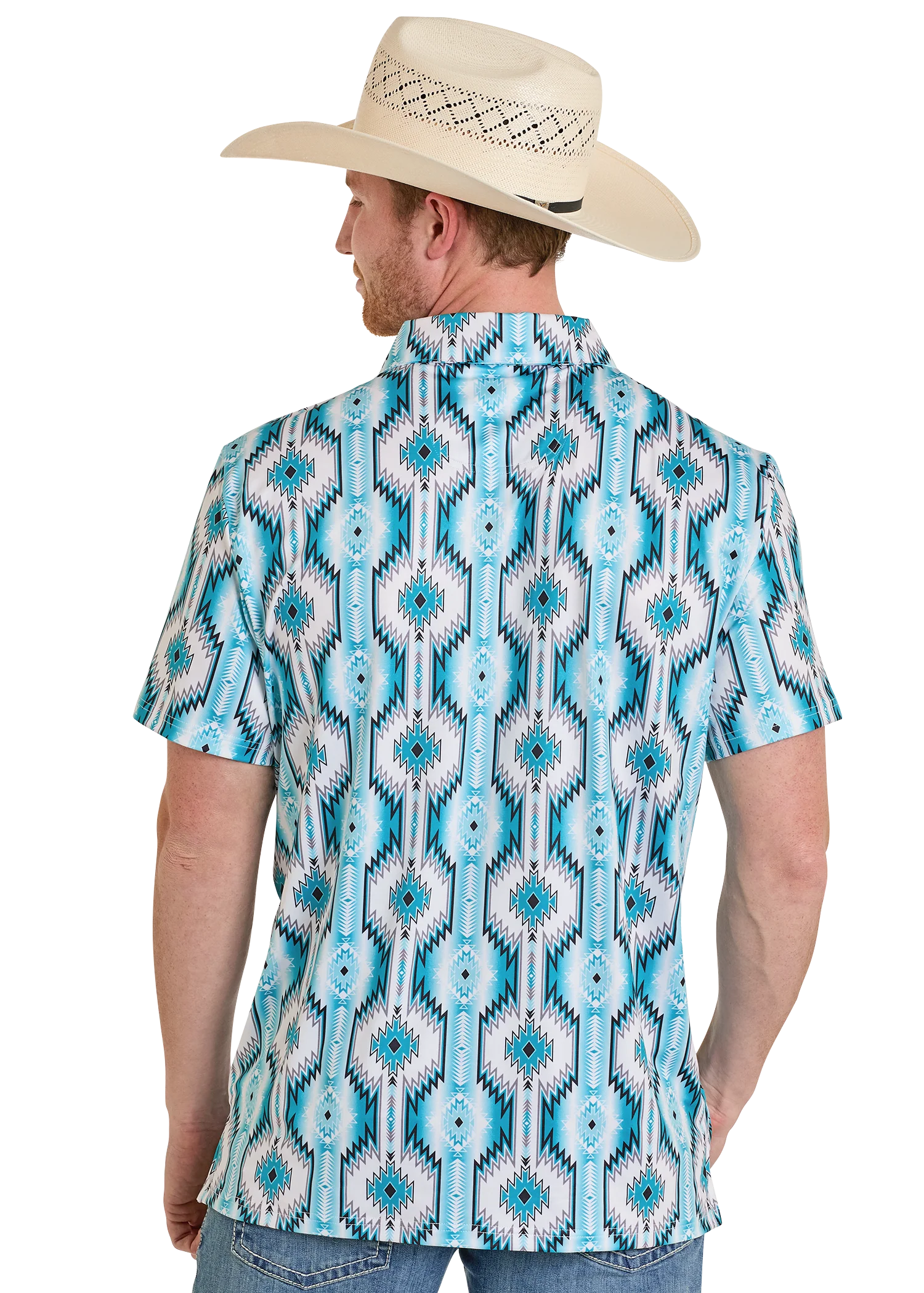 Dale Brisby Southwestern Aztec Print Polo - Image 3