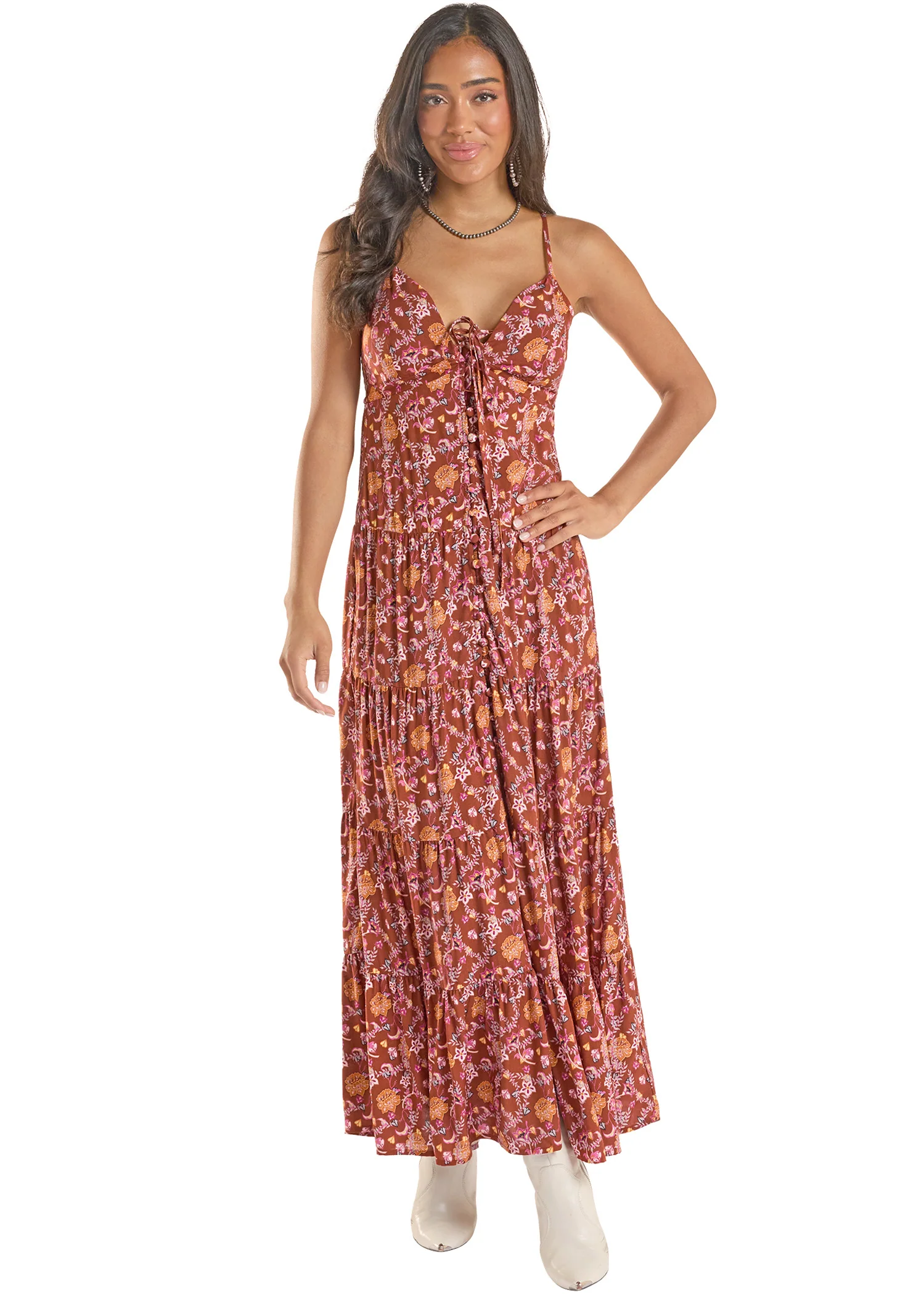 Deep Floral Maxi Dress