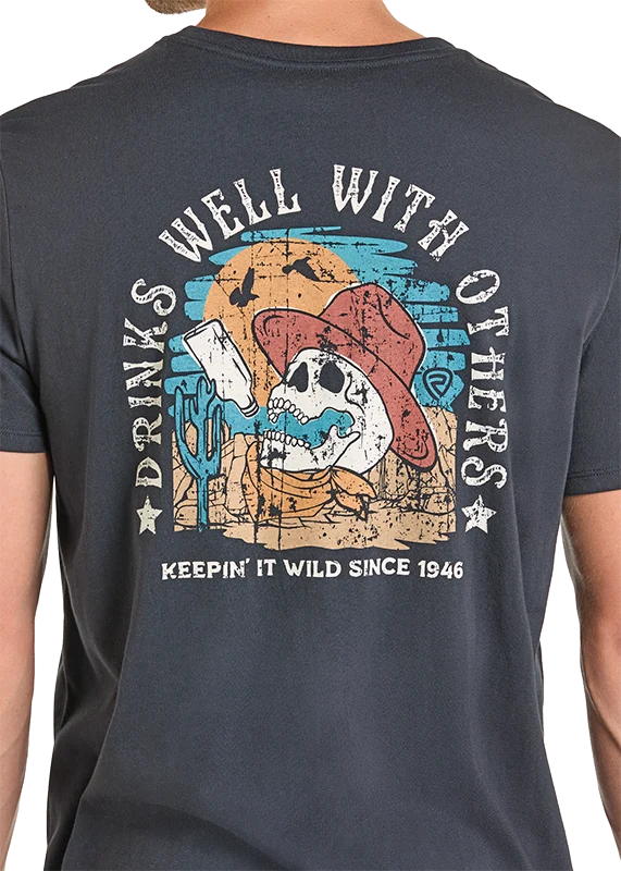 Drinking Buddies Skull Graphic Tee - Image 3