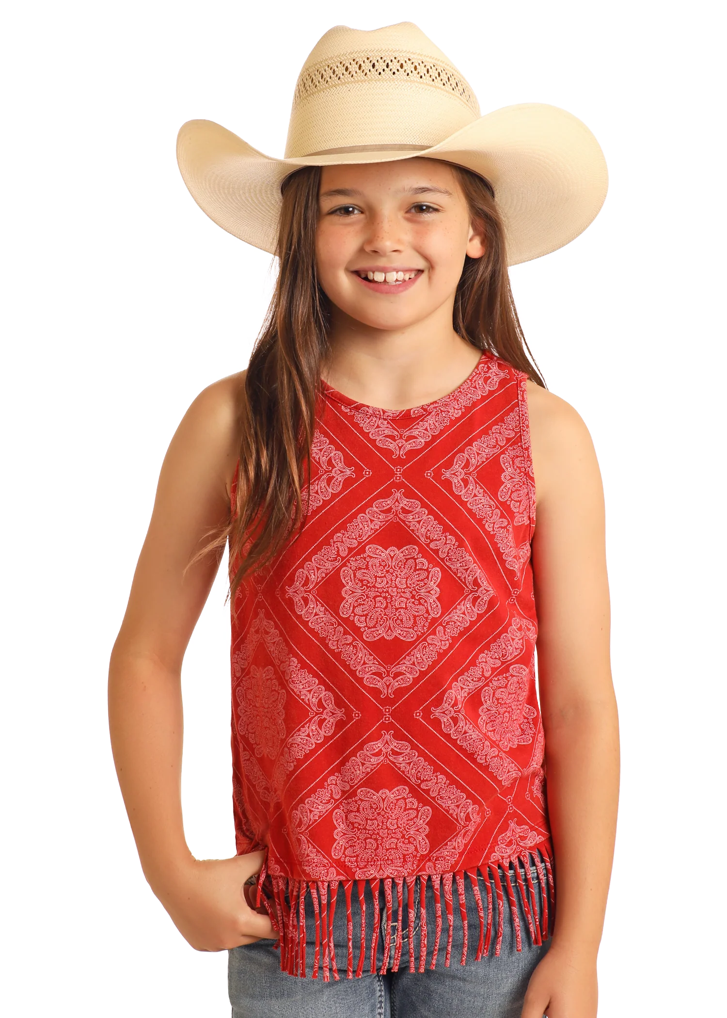 Girls' Bandana Fringe Tank
