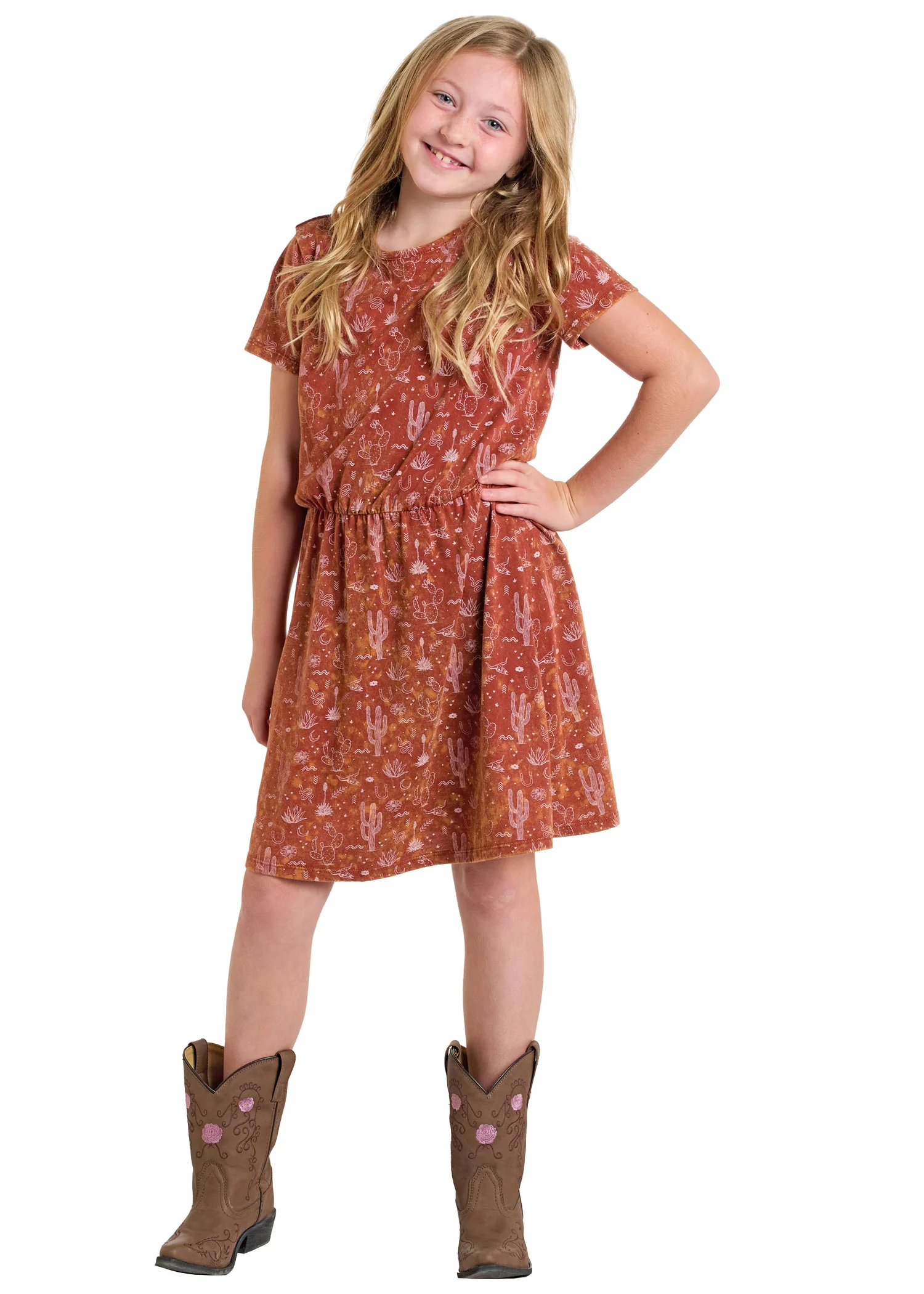 Girls' Desert Print T-Shirt Dress