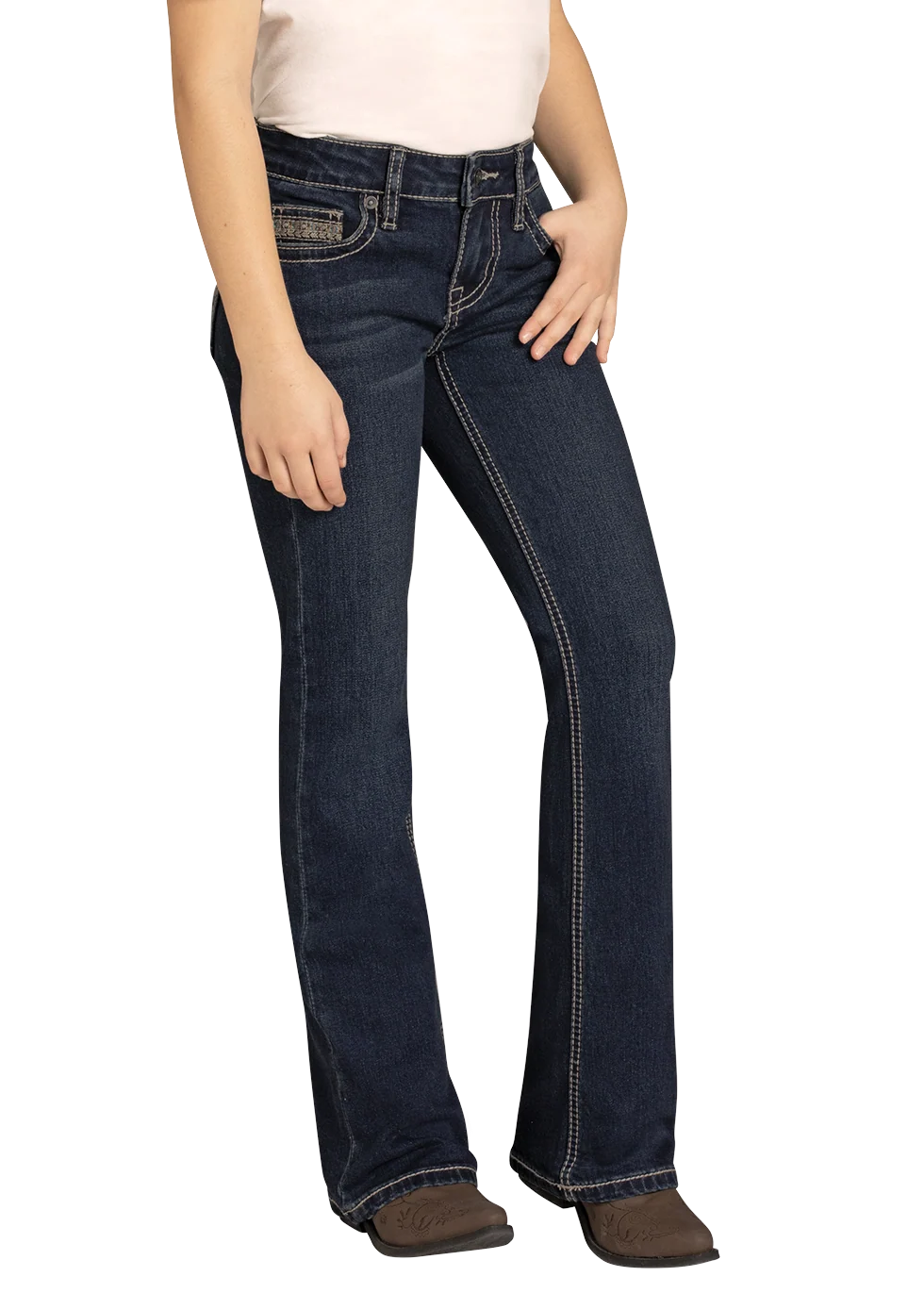 Girls' Mid Rise Extra Stretch Aztec Bootcut Jeans - Image 3