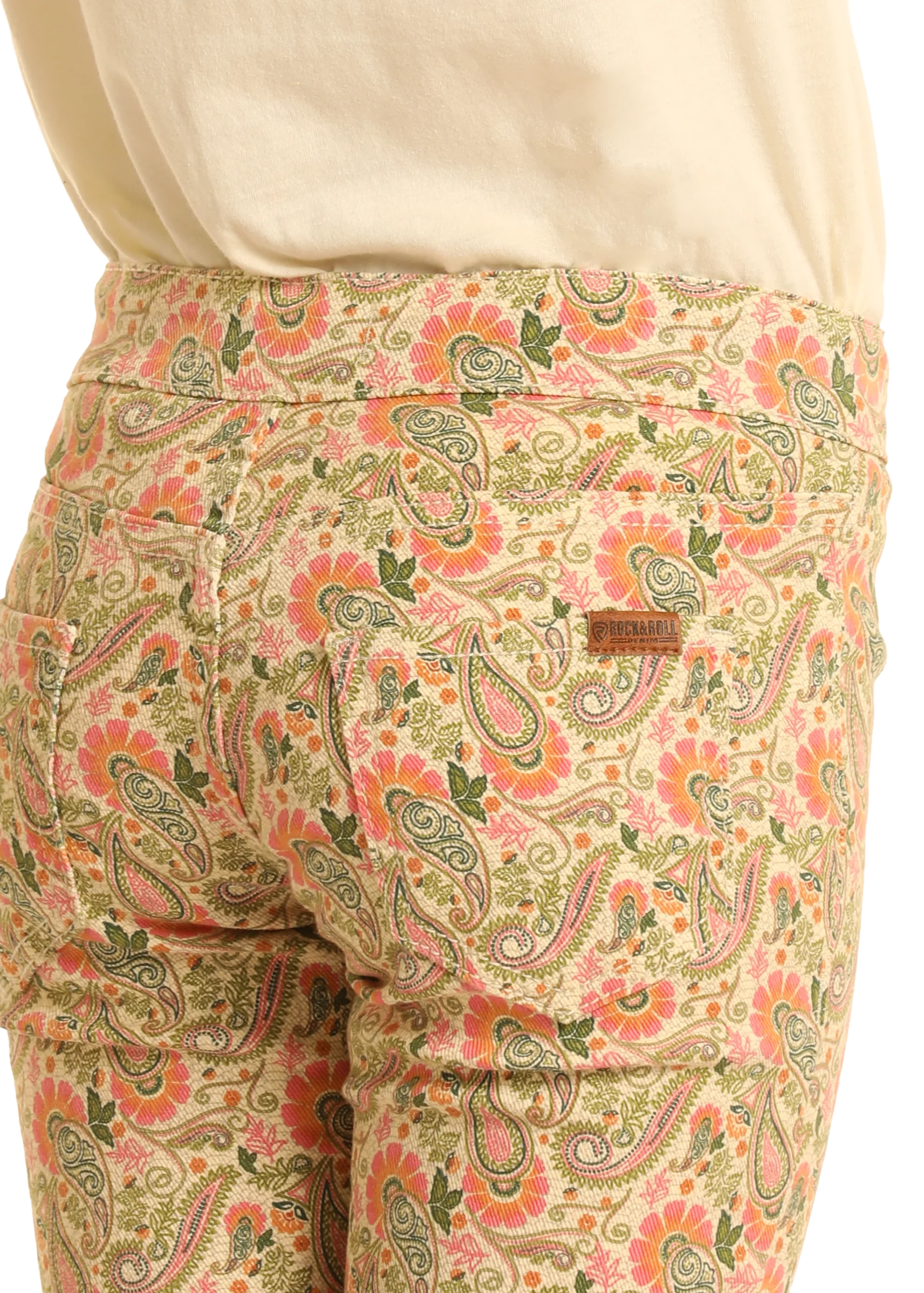 Girls' Paisley Print Flare Jeans - Image 3