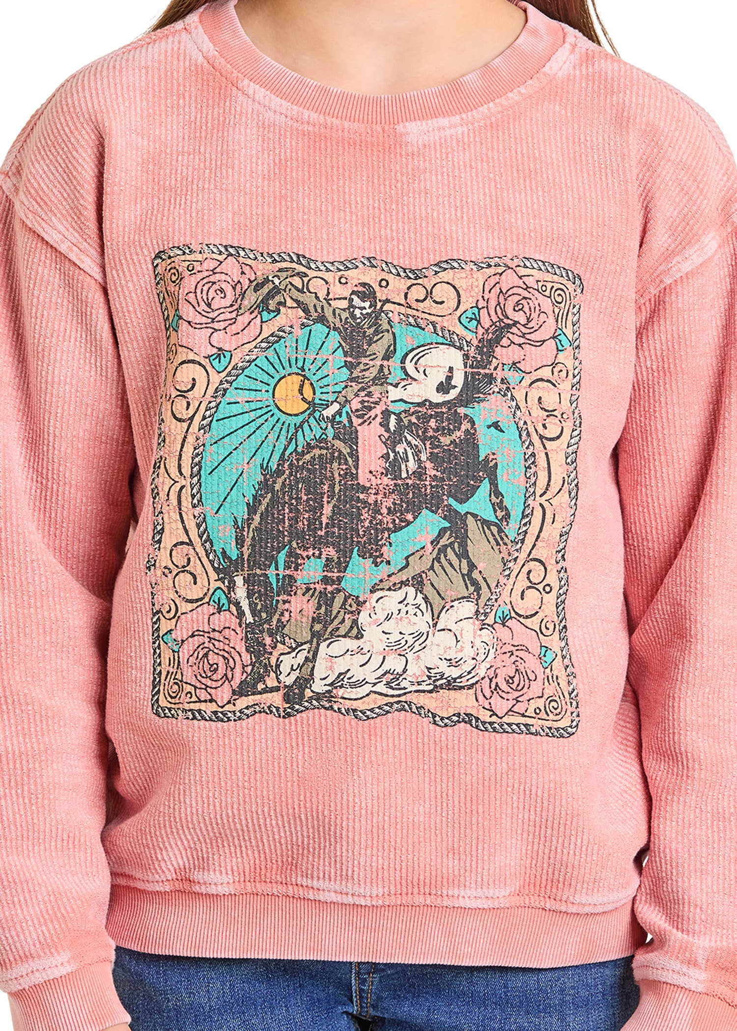 Girls' Saddle Bronc Graphic Pullover - Image 2