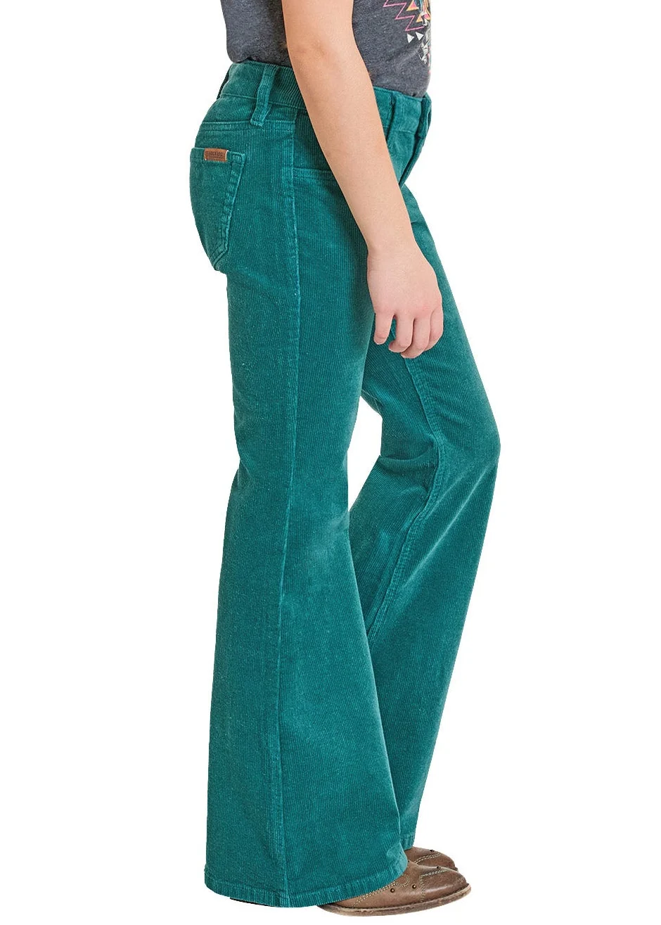 Girls' Turquoise Corduroy Flare Jeans - Image 3