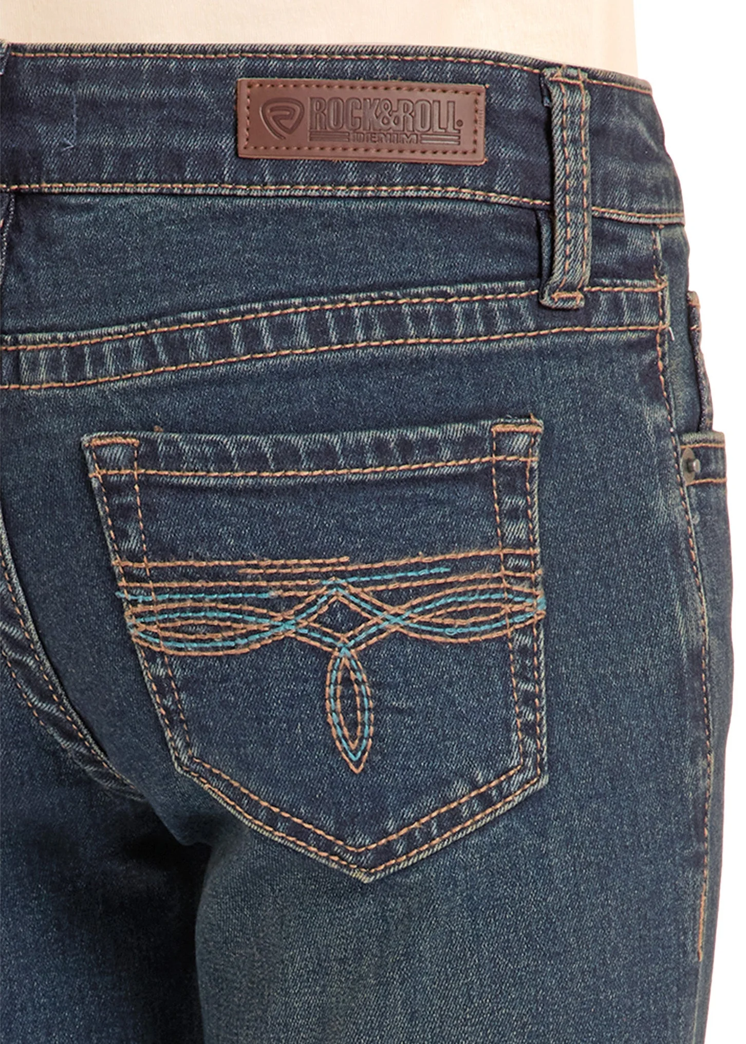 Girls' Turquoise Stitch Bootcut Jeans - Image 4