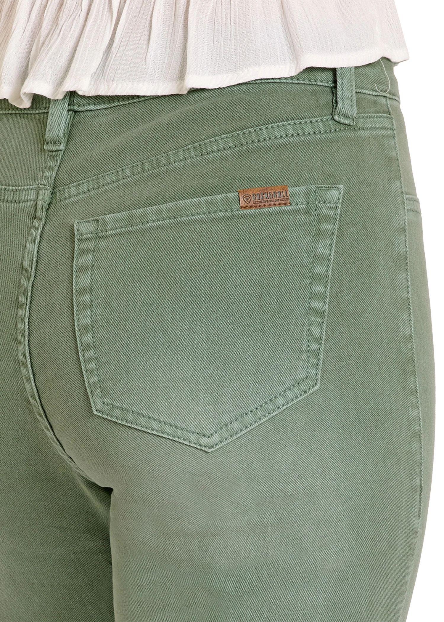 Green Button Flare Jeans - Image 4
