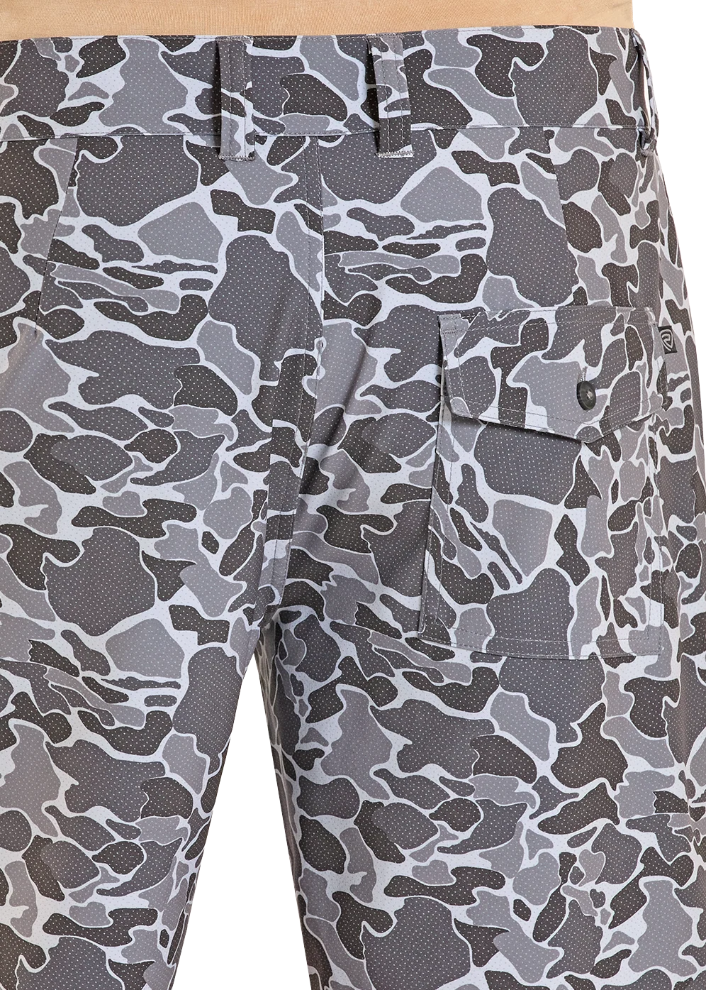 Grey Camo Print Chino Shorts - Image 3
