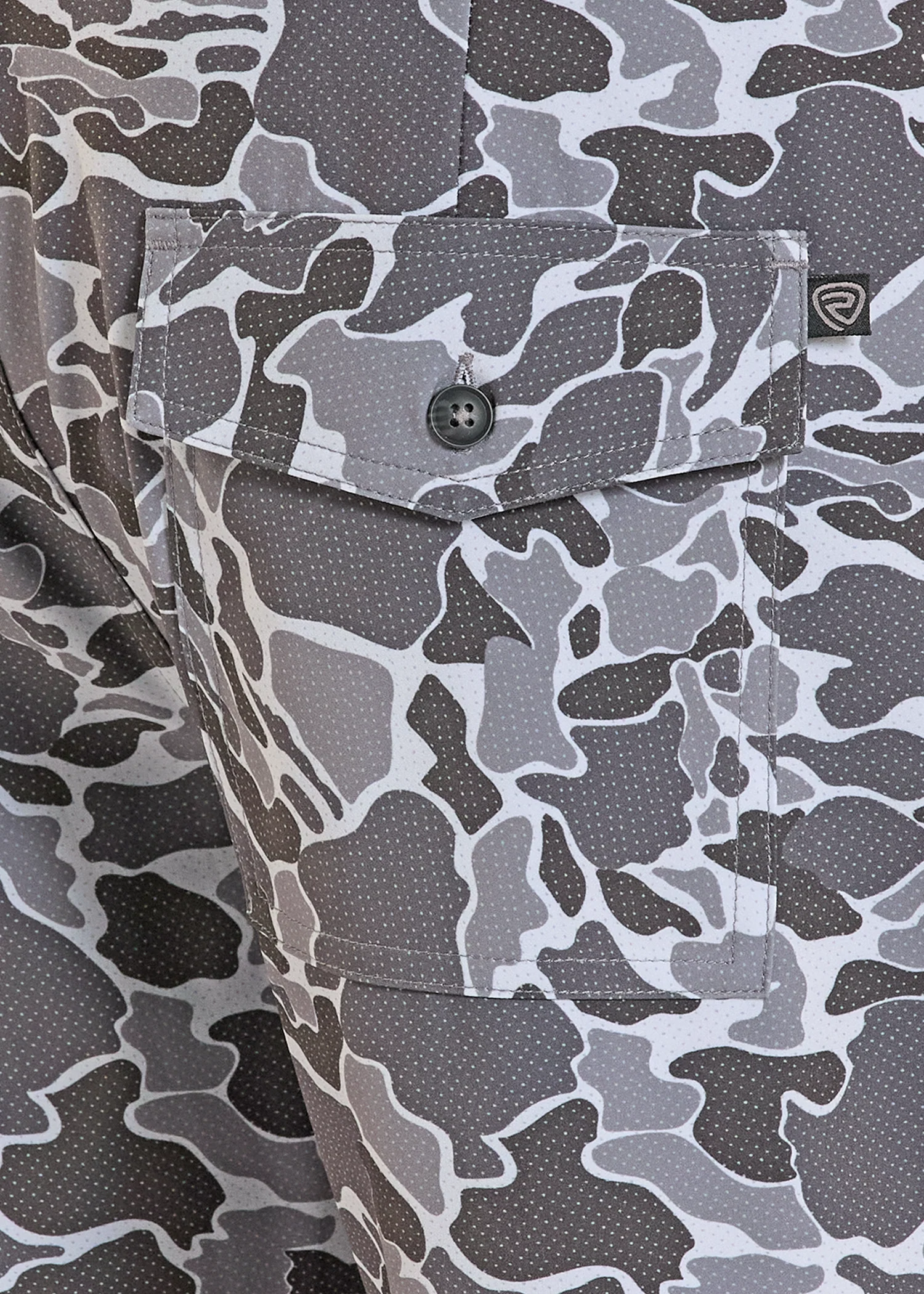 Grey Camo Print Chino Shorts - Image 4