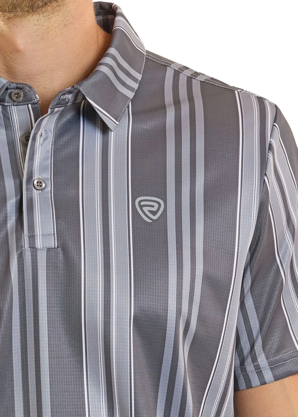 Grey Striped Polo - Image 2
