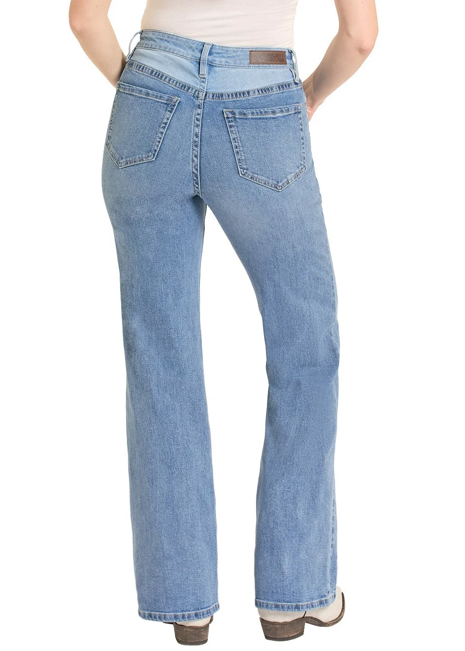 High Rise Color-Block Wide Leg Jeans - Image 4