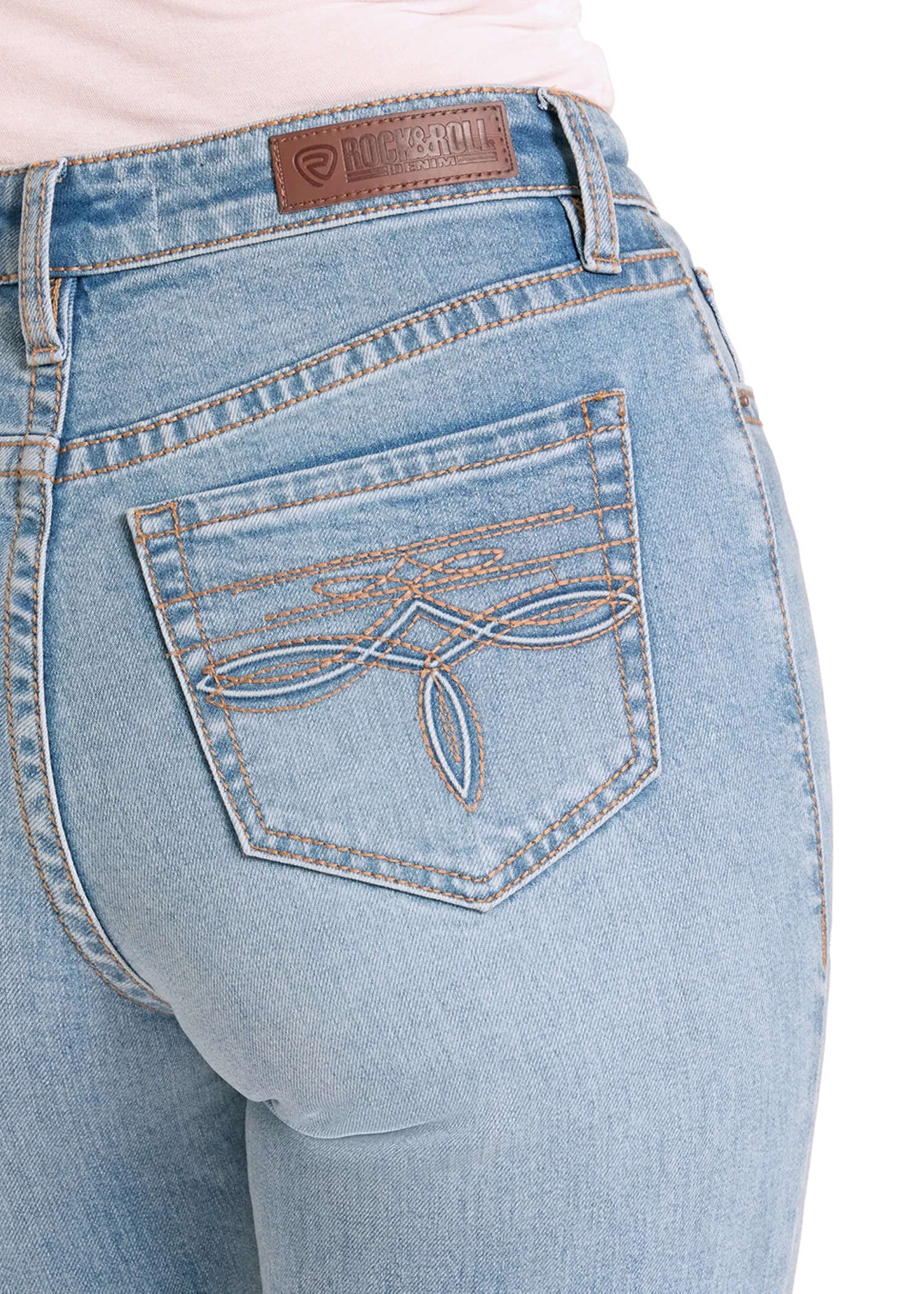 High Rise Distressed Modest Bootcut Jeans - Image 4