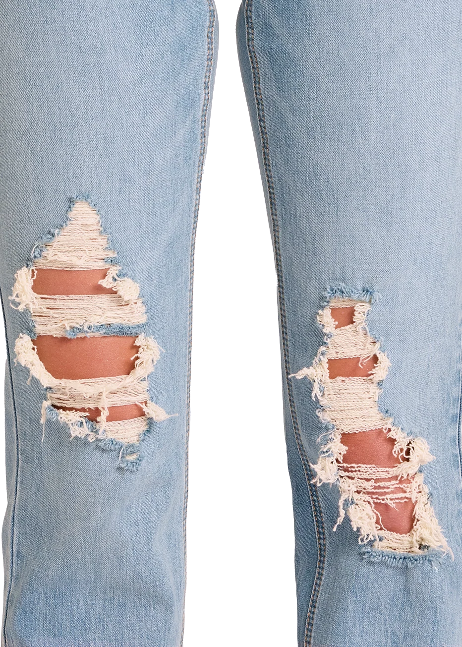 High Rise Distressed Modest Bootcut Jeans - Image 5