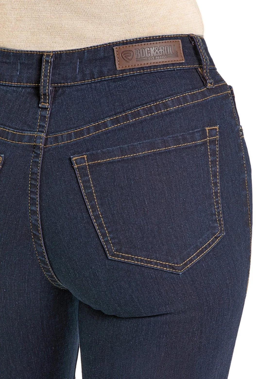 High Rise Pink Two-Tone Bootcut Jeans - Image 5