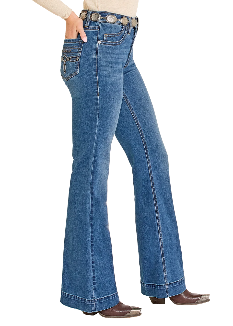 High Rise Raised Boot Stitch Trousers