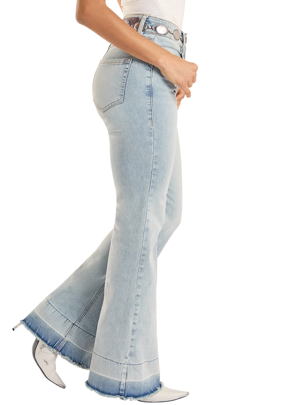 High Rise Released Hem Trouser Jeans