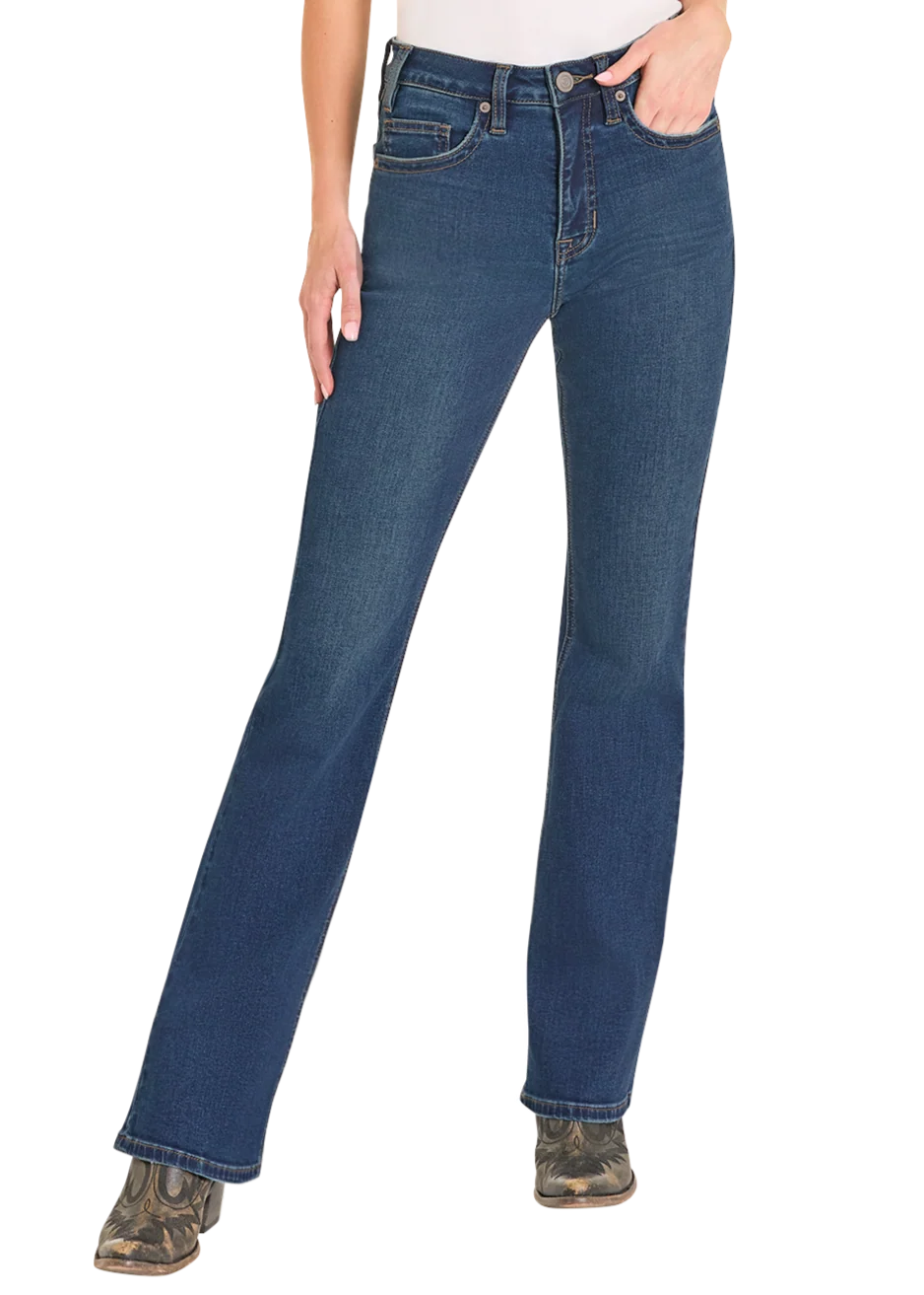 High Rise Signature Embroidered Bootcut Jeans - Image 3