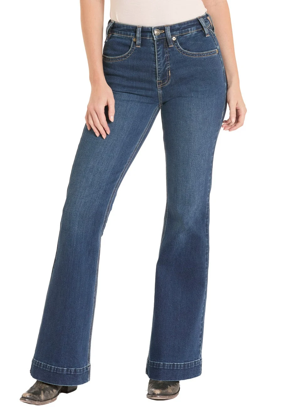 High Rise Simple Welt Pocket Trouser Jeans - Image 2