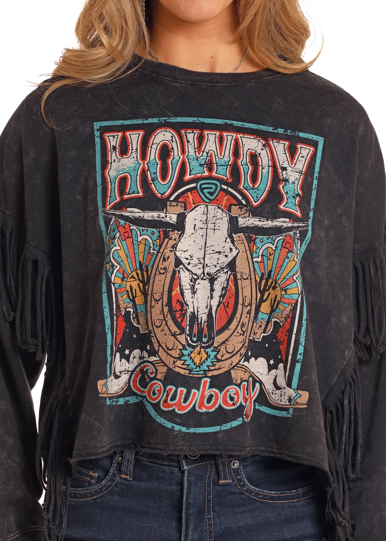 Howdy Cowboy Fringe Pullover - Image 2