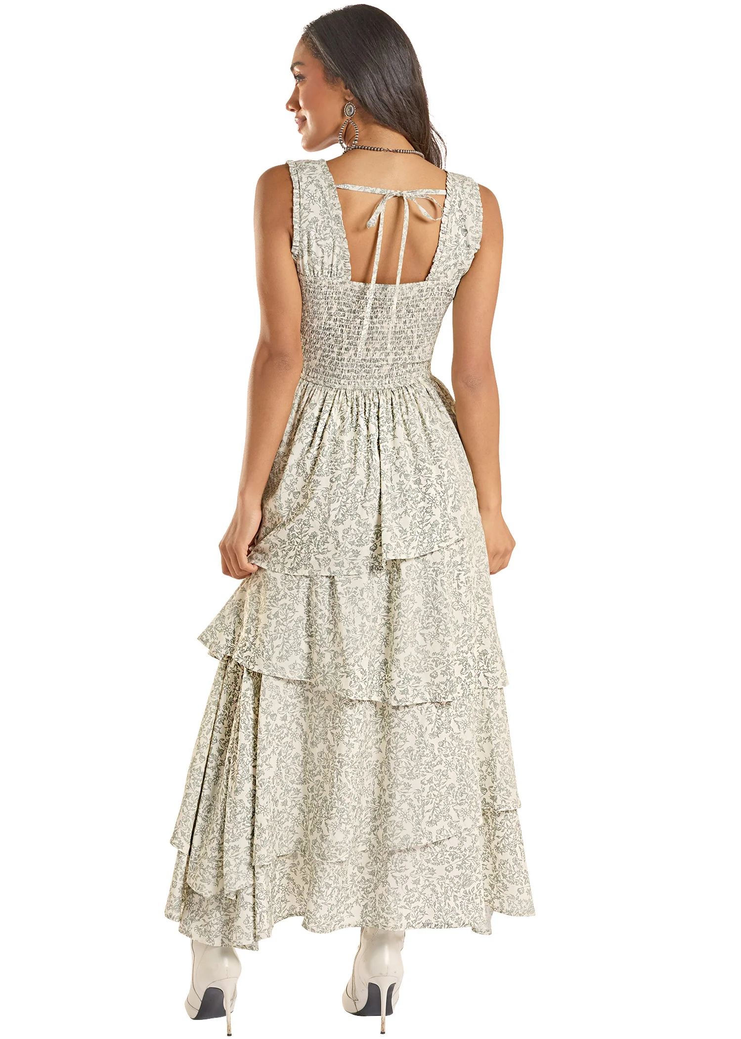 Jade Floral Ruffle Tiered Maxi Dress - Image 2