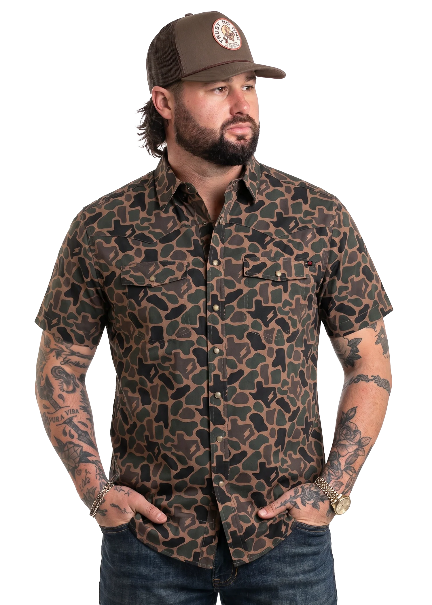 Koe Wetzel x TEK Western Traditional Texas Camo Short Sleeve Shirt