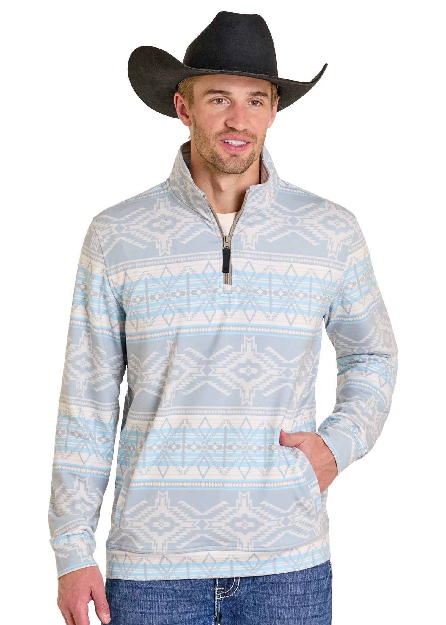 Light Aztec Print Pullover