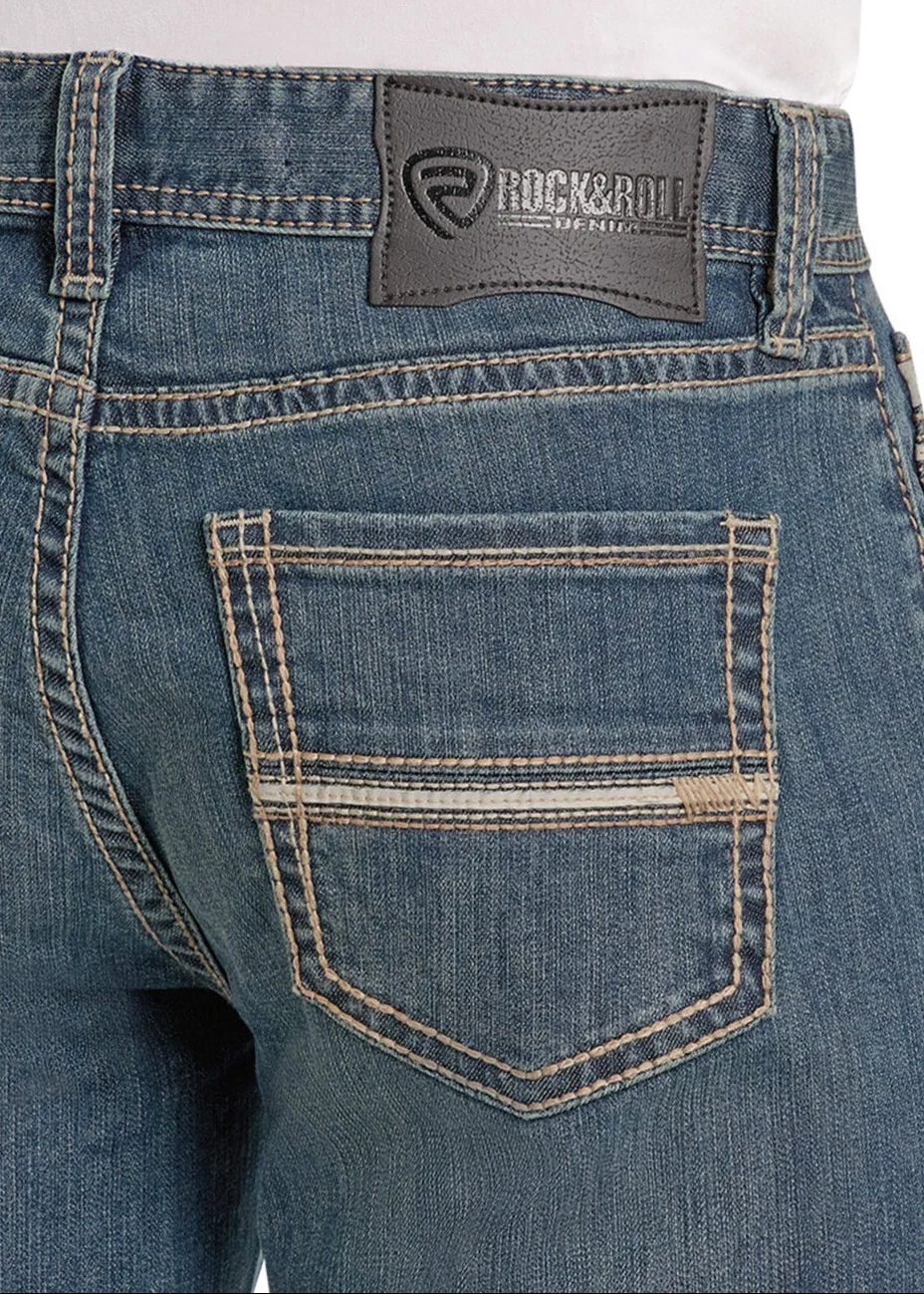 Loose Fit Rope Stitch Tapered Bootcut Jeans - Image 4