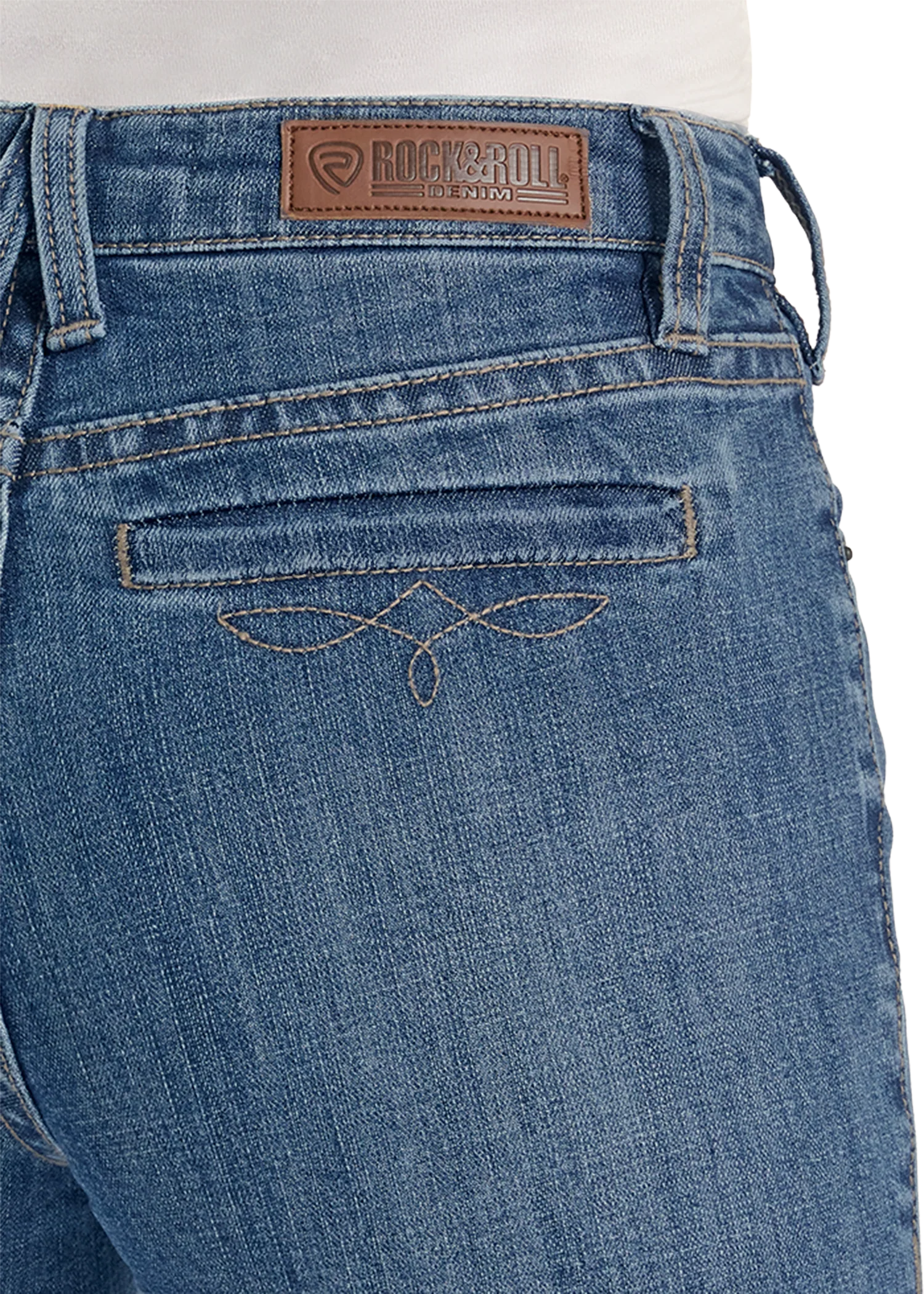 Mid Rise Boot Stitch Welt Pocket Denim Trousers - Image 4
