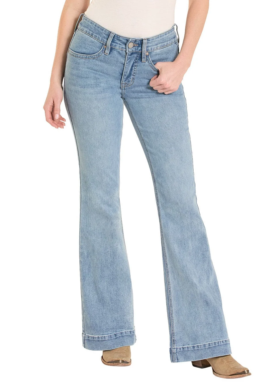 Mid Rise Classic Pocket Light Denim Trousers - Image 3