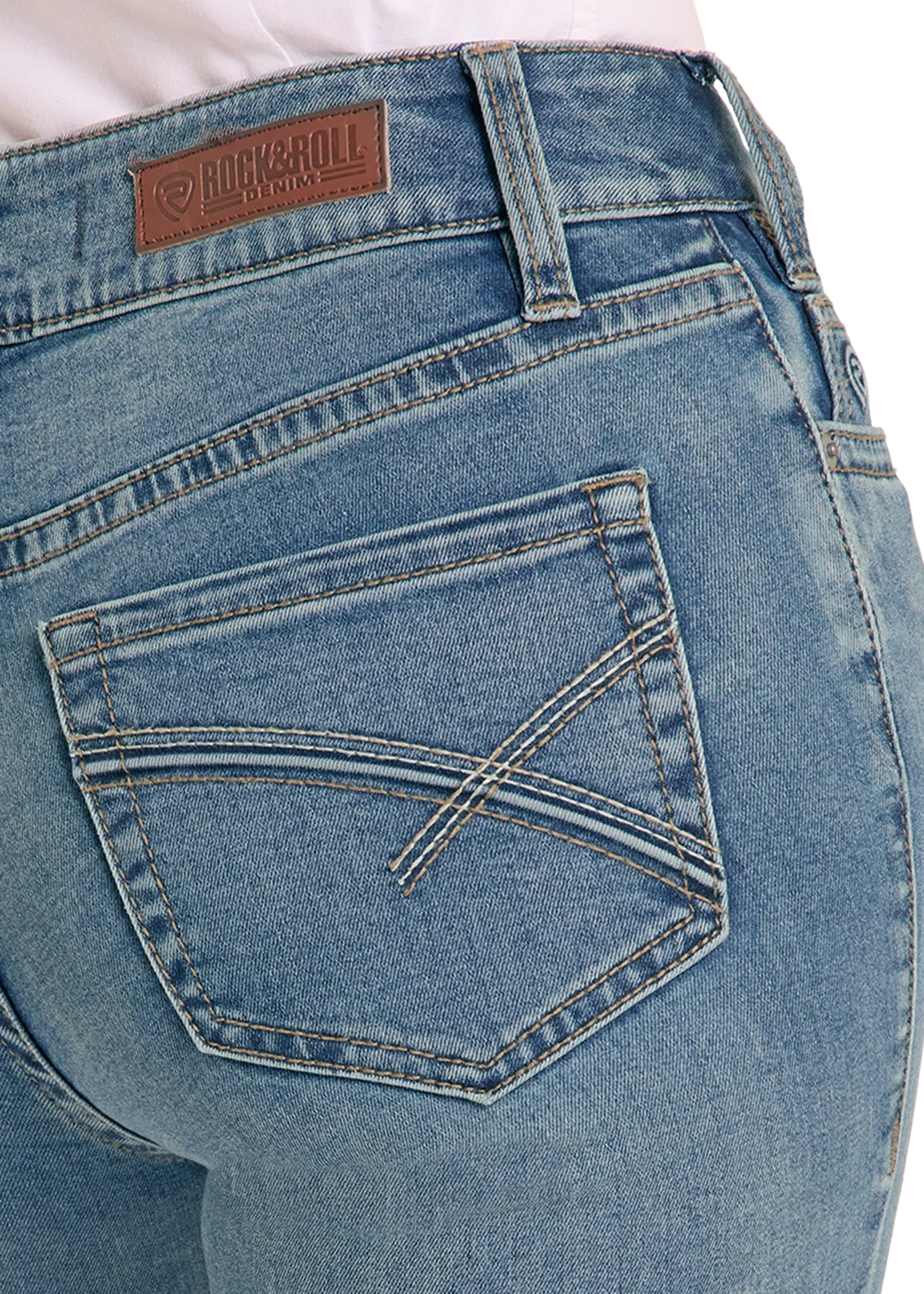 Mid Rise Curved Embroidered Bootcut Riding Jeans - Image 4