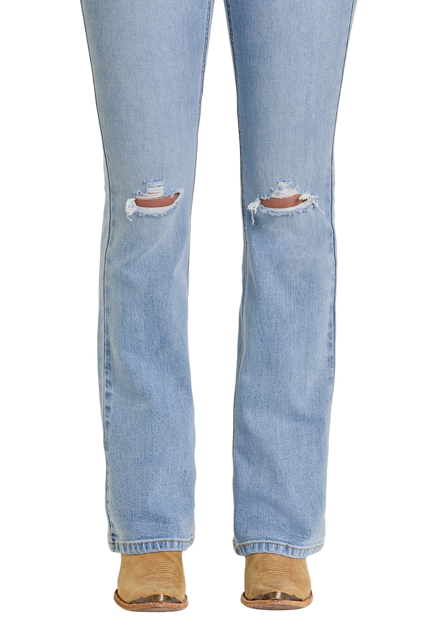 Mid Rise Distressed Bootcut Jeans - Image 4