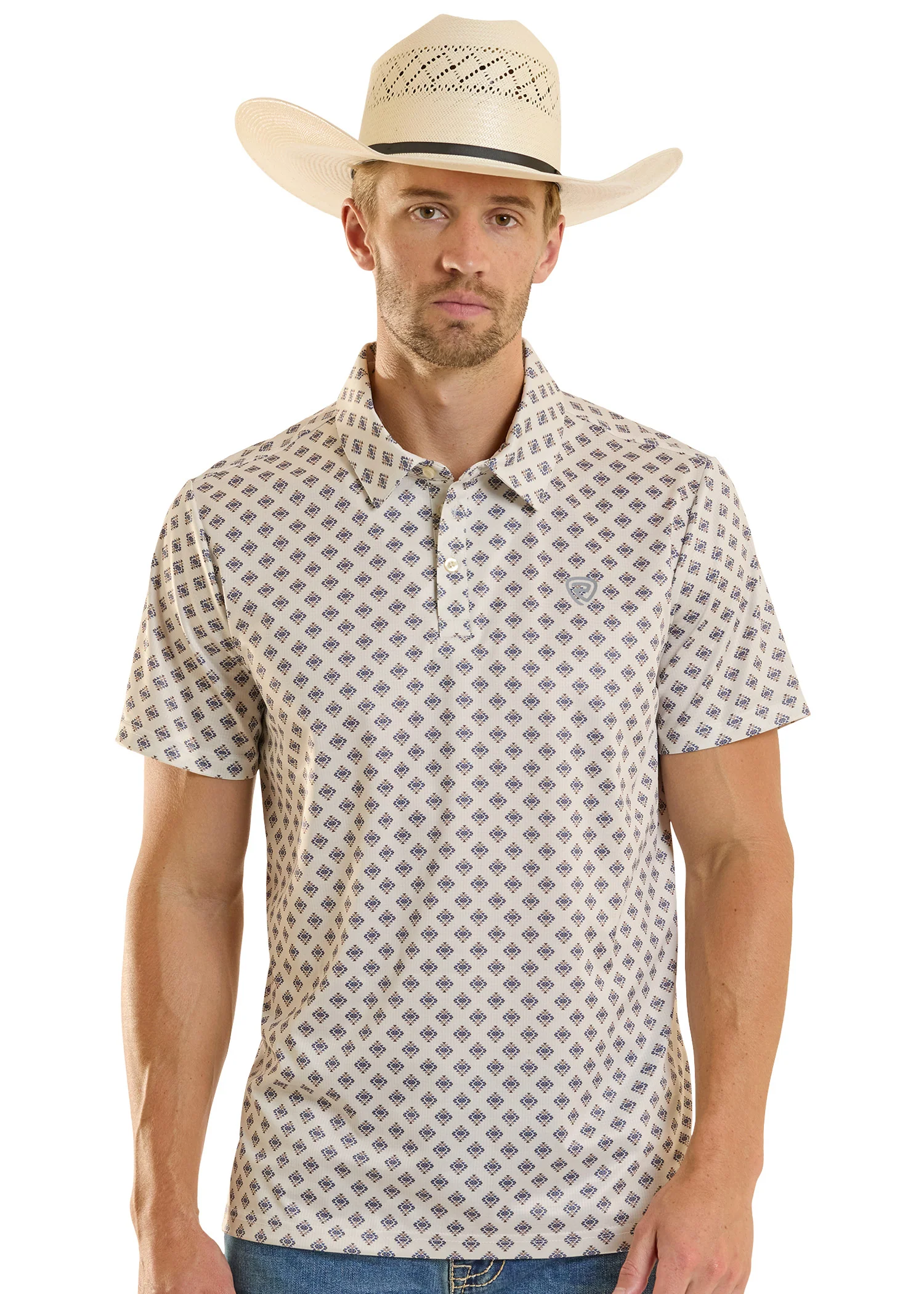 Mini Diamond Print Polo