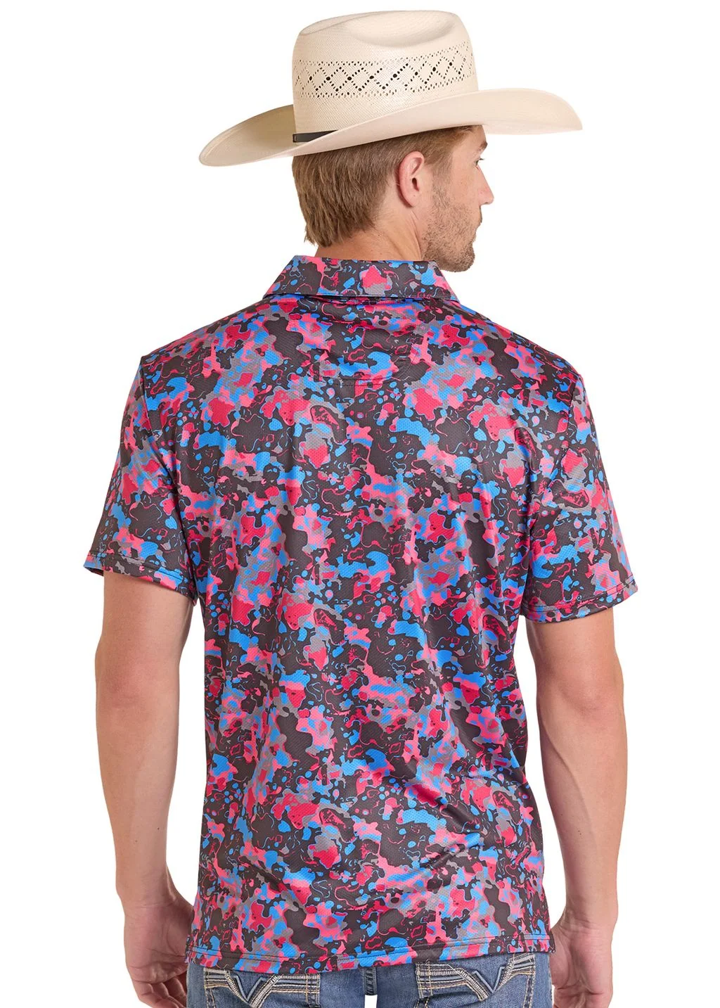 Neon Camo Print Polo - Image 3
