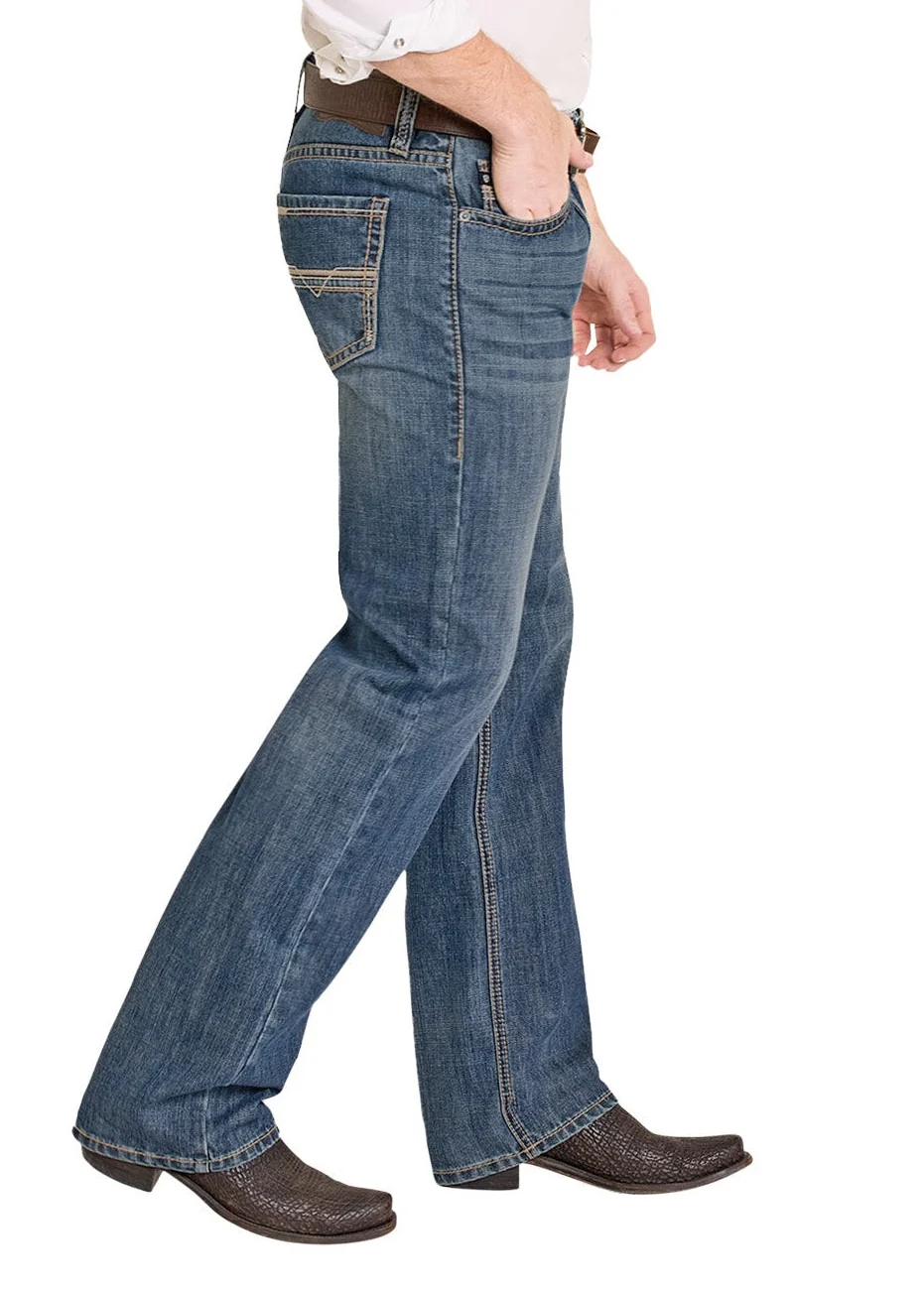 Relaxed Fit Ladder Seam Pocket Straight Leg Jeans - Image 3