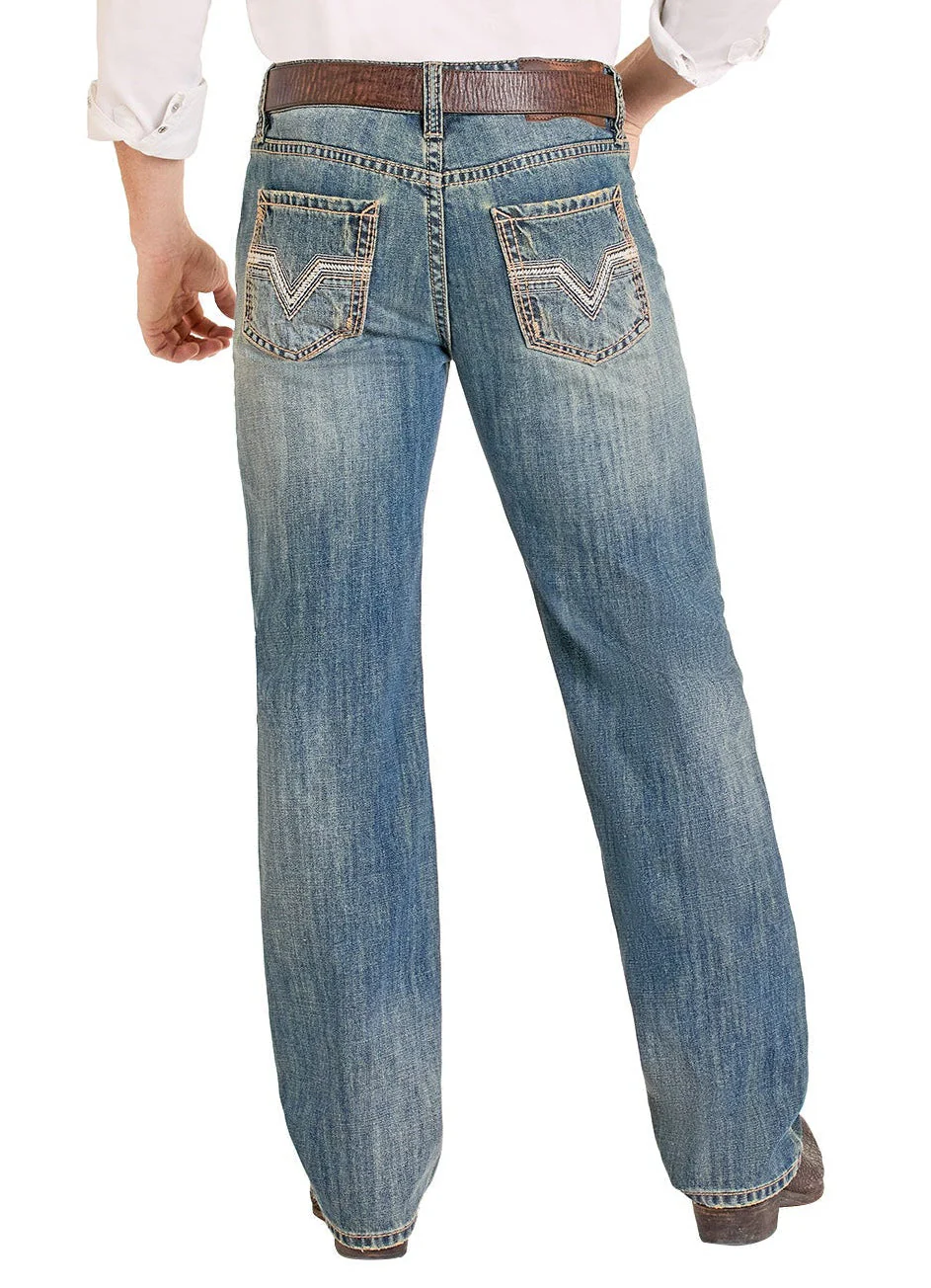 Relaxed Fit Medium Rope Straight Leg Jeans