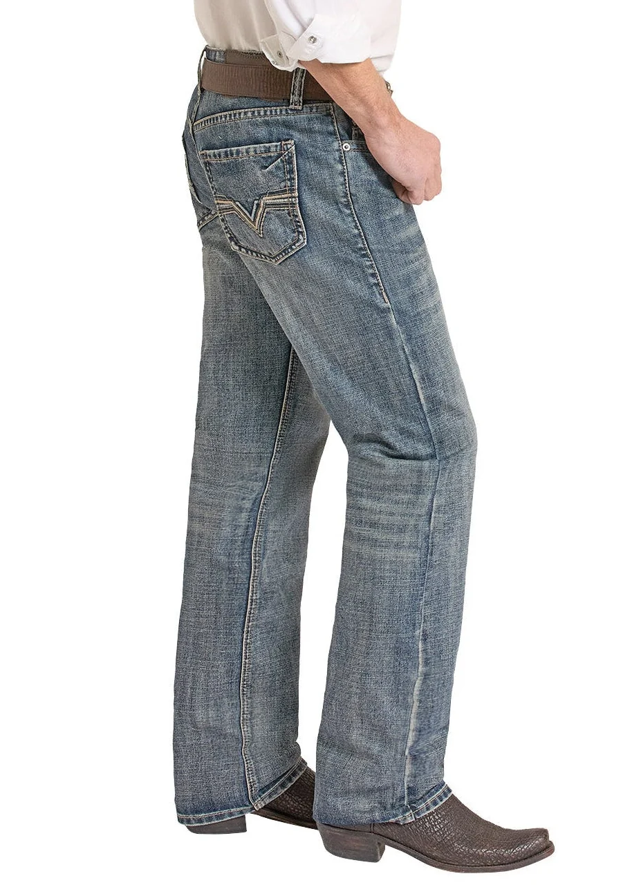 Relaxed Fit Raised Stitch Pocket Straight Leg Jeans - Image 3