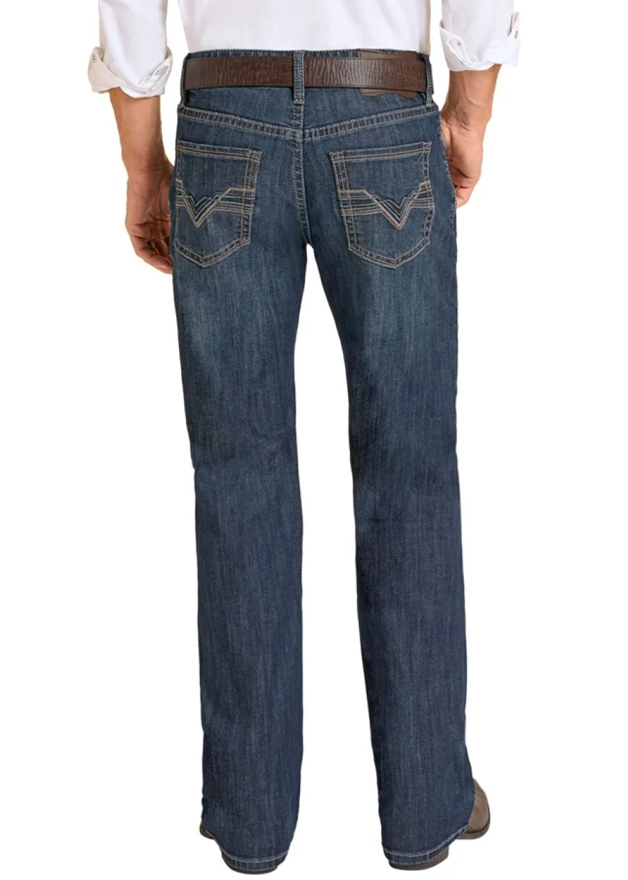 Relaxed Fit Simple Pocket Straight Leg Jeans
