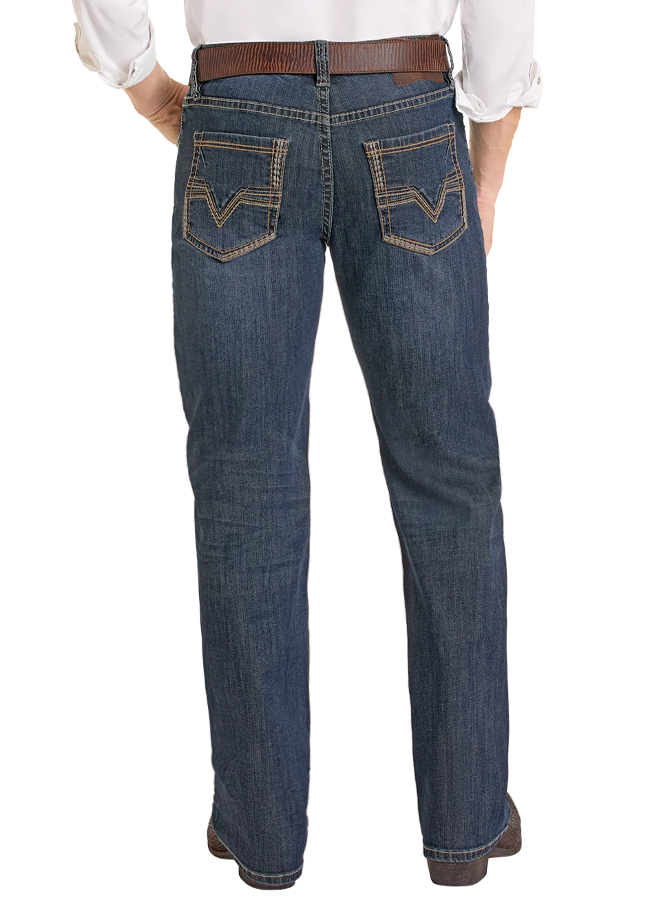 Relaxed Fit Two-Tone Classic Pocket Straight Leg Jeans